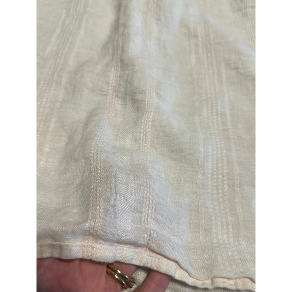 Dylan Sleeveless Cream Top Women Linen V-Neck Summer Blouse - Picture 4 of 7